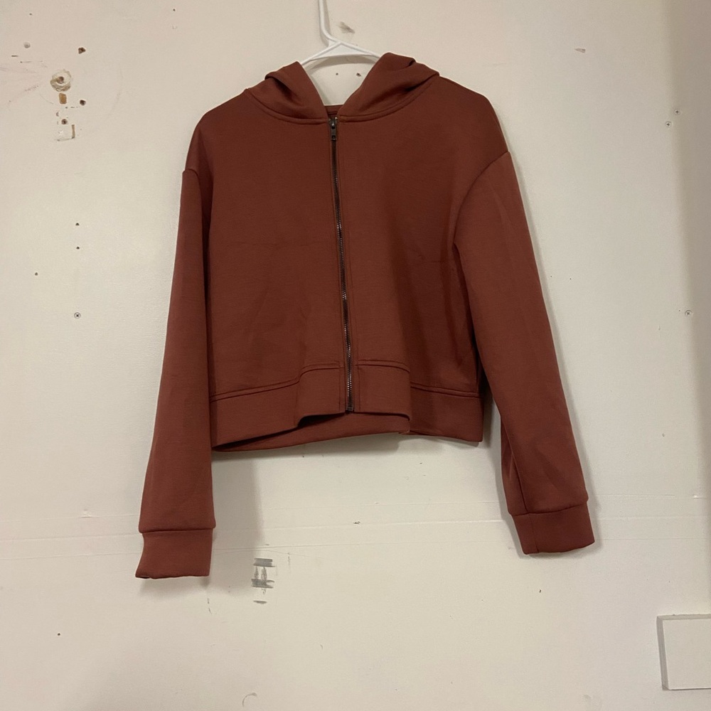 a new day Rusty Brown/Red Zip-Up Hoodie